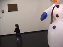 Jenna runs from Giant Snowman