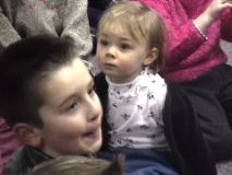 Jenna staring at Santa