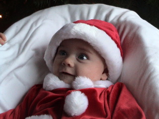 Thomas smiles at mom