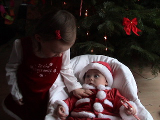 Thomas and Jenna looking at each other